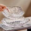 ZISIZ Gold-Rimmed Petal Glass Serving Plate Set