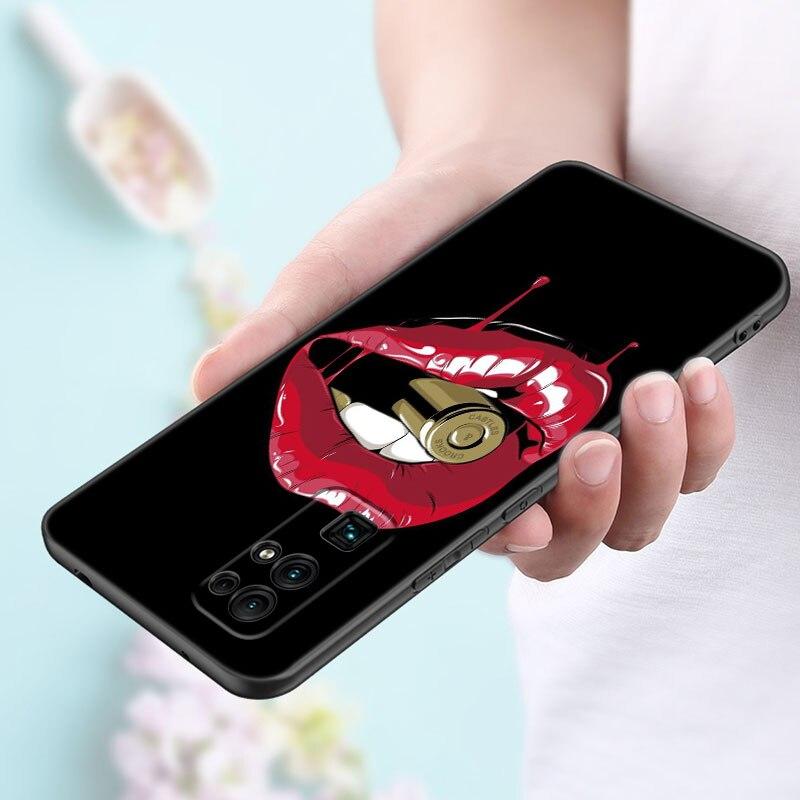 Husă pentru telefon Beauty Red Lips pentru Huawei Honor 60 50 Mate 40 30 20 10 Lite Nova 9 8 Pro 7 SE Y60 30S 8i 7i 5T Premium Black Cover