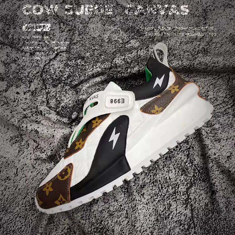 High-end and Stylish Men's Shoes, National Trend Retro Printed Dad Shoes, Niche Forrest Gump Casual Sports 8