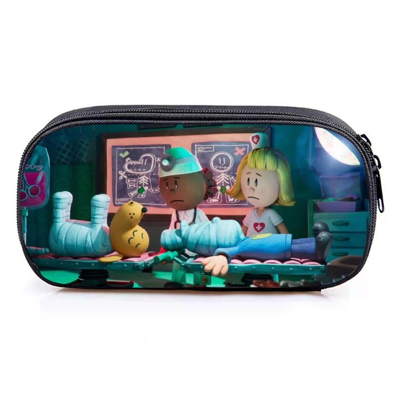 Dog Man Pencil Case Cute Game Pen Bags Kids Large Storage Students School Gifts Pencilcases