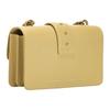 New PINKO SIMPLY Grain Leather Swallow Bag, Chain Bag, Crossbody Bag, Shoulder Bag Mini Women's Beige Yellow 1P22JJ-Y7SP-C38Q