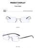 Men's Fashion Frameless Diamond-Cut Presbyopic Glasses: HD, Anti-Fatigue, Eye Protection for Middle-Aged & Elderly Readers