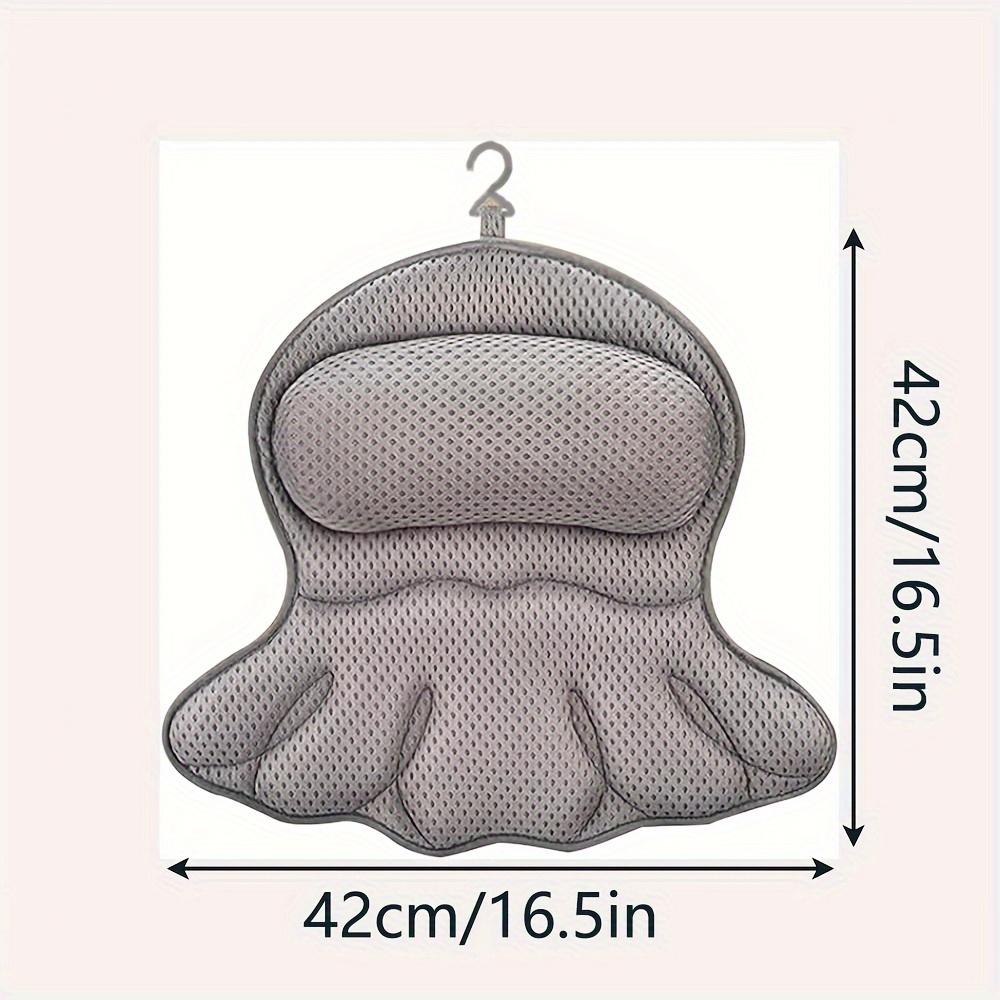 Spa Bath Pillow with 3D Air-Mesh Technology, Bathtub Cushion with 6 Strong Suction Cups for Head, Neck, and Back Support