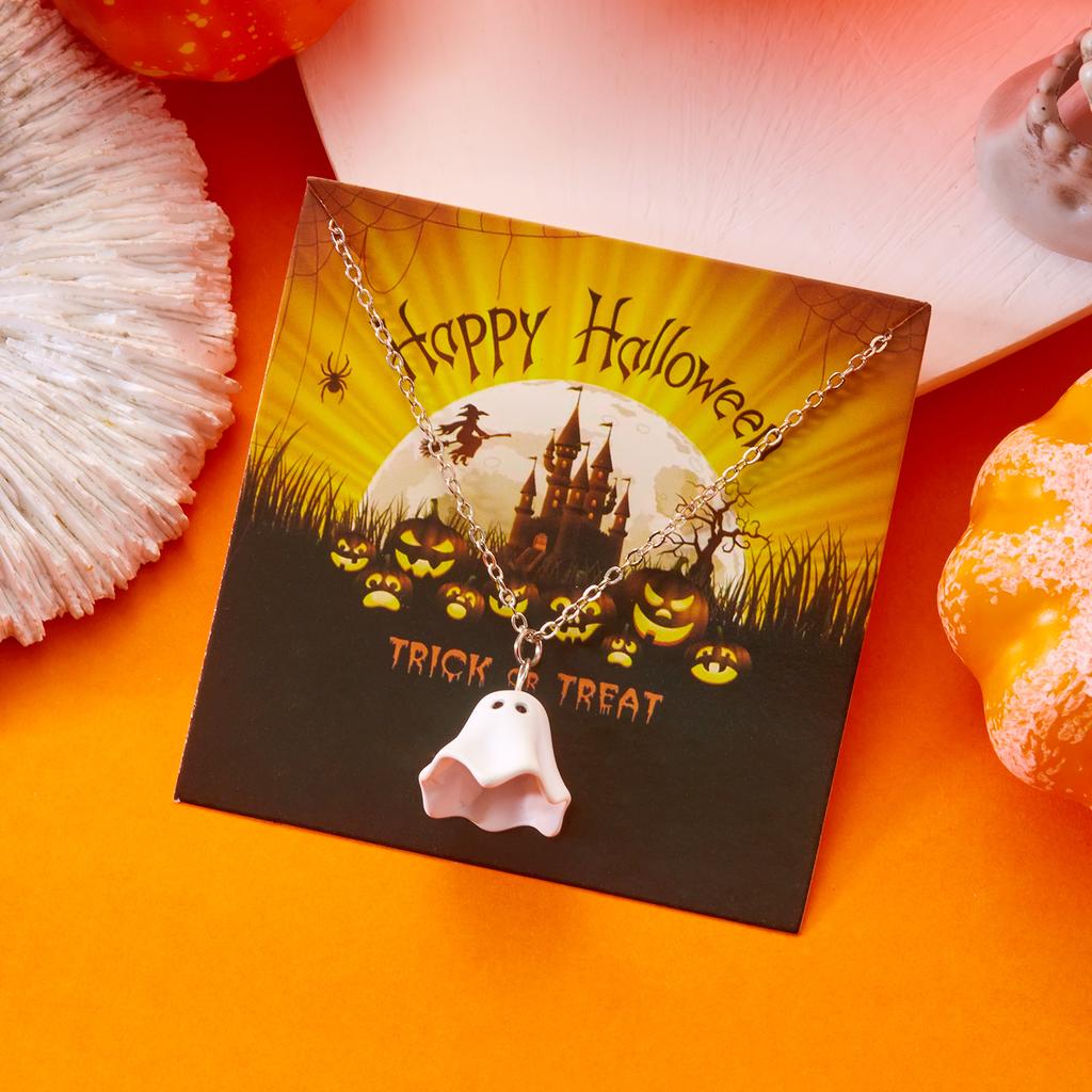Cute Halloween Ghost Drop Earrings for Women Girls Asymmetric Metal Little Devil Earring Zircon Festival Party Accessories Gift