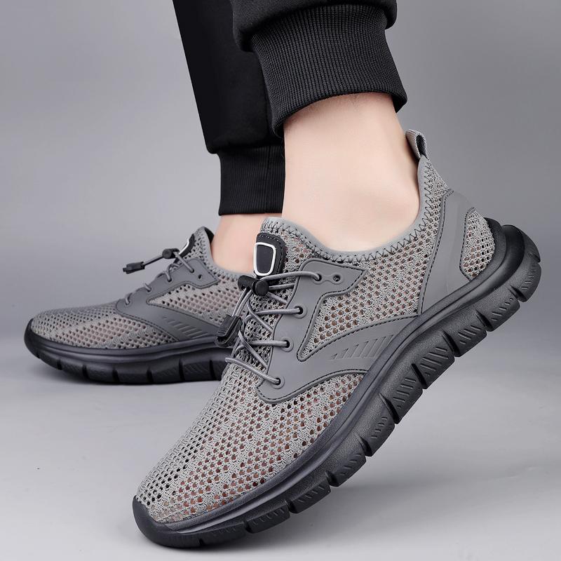 2025 Summer Hollow Out Breathable Soft Sole Shoes Mens Running Walking Mesh Shoes Breathable Male Commute Men's Tennis Footwear