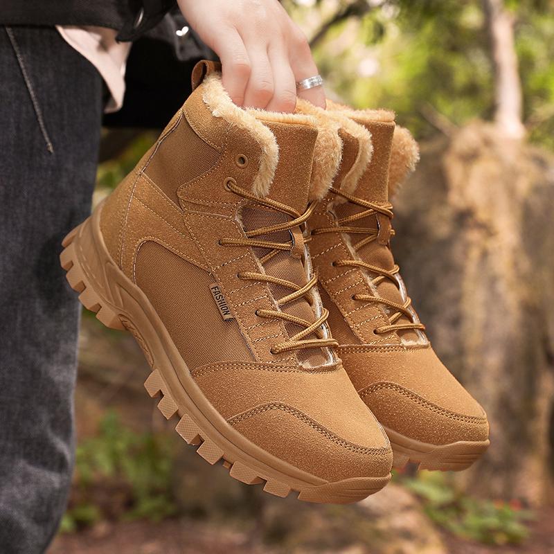 

Мужские водонепроницаемые походные ботинки, зимние теплые прочные ботинки для снегоступов, скальные ботинки, ботинки для пустыни, большие размеры EU: 47 коричневый