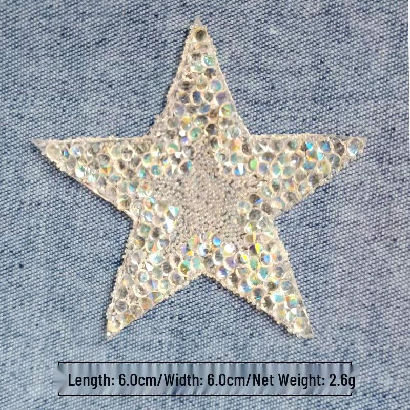 Zhaoshun Five-Pointed Star Hotfix Rhinestones Patterns - Adhesive Resin Rhinestones for Clothing Accessories and Fabric Patches