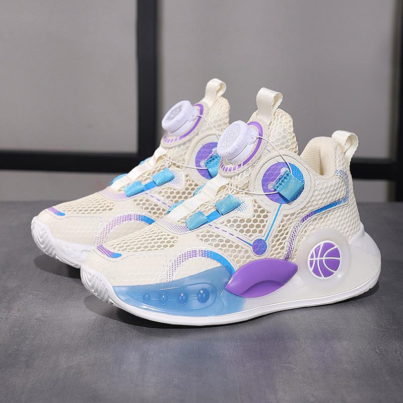 Boys Basketball Shoes Summer 2025 New Breathable Mesh Professional Training Shoes Boys Non-slip Children's Sports Shoes