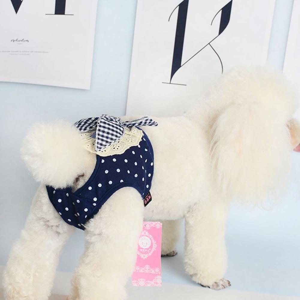 Pet Briefs Diaper Bow-knot Decoration Washable Cotton Shorts Dog Pets Dog Diaper Sanitary Physiological Pants Pet Supplies