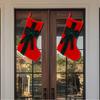 With Bow Christmas Gift Bag Lagre Size Xmas Tree Hanging Socks Plush Christmas Stocking  Festive