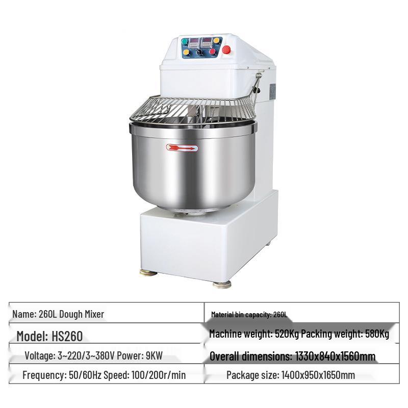 Multifunctional Large Capacity Automatic Dough Mixer with Double-Action, Double-Speed Capabilities