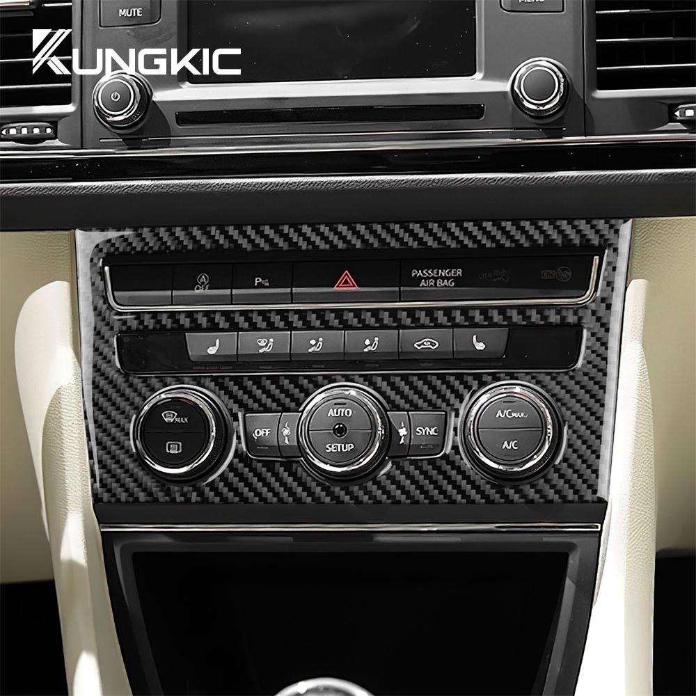 Real Soft Carbon Fiber Sticker For Seat Leon MK3 2013 2014 2015 2016 2017 2018 2019 2020 LHD RHD Car Central AC Button Interior