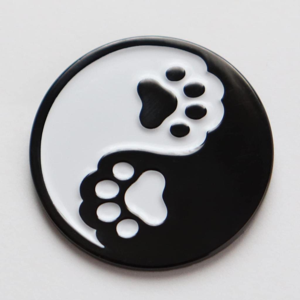 Cute Paw Pins - Tai Chi (Tao Mark) Dog and Cat Paws