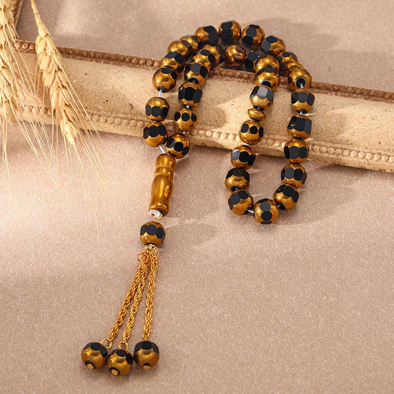 Islamiske Roseperler Bengal Arabisk Mote Herresmykker Bønneperler 10mm 33perler Tasbih Metall Tasbaha Muslimske Gave Tilbehør