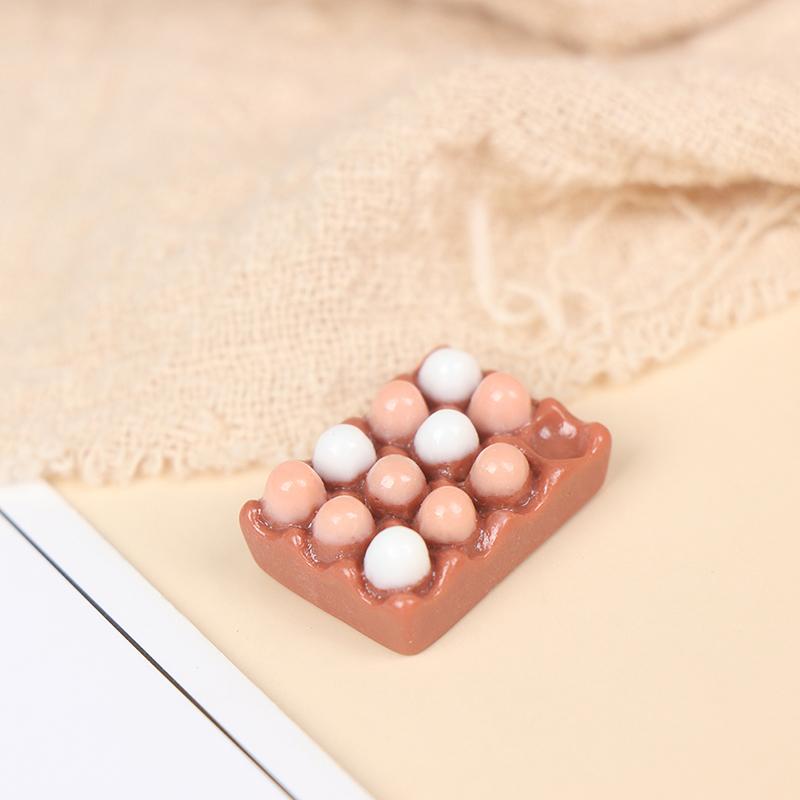 6Pcs 1:12 Dollhouse Miniature Eggs Kitchen Food Model Kitchen Decor