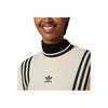 Adidas Originals Adicolor 70s Vintage Series Striped Logo Print Crew Neck Sweatshirt Women Tops Beige IK7867