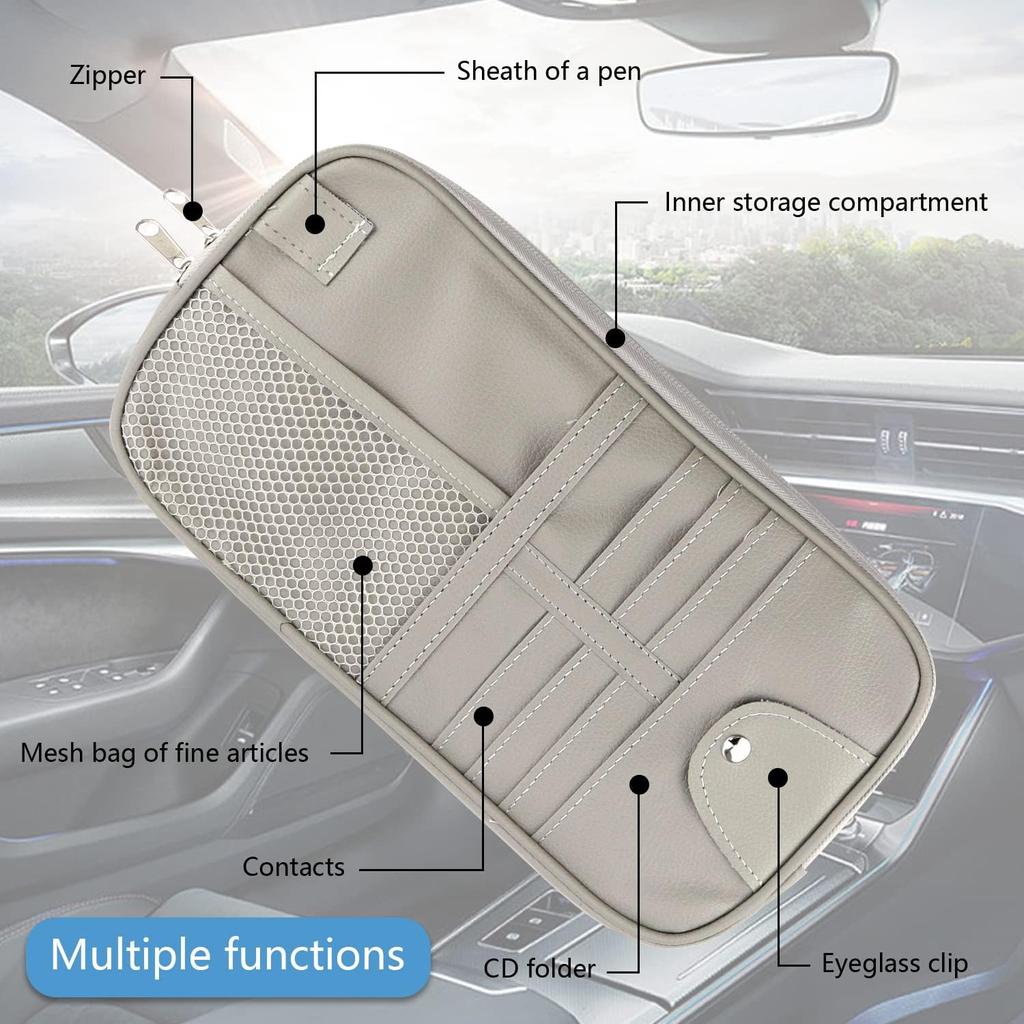 Car Sun Visor Organizer Truck Storage Bag Car Sun Visor Organizer Accessories Storage Bag for Card License Key Mobile Phone Invoice Document