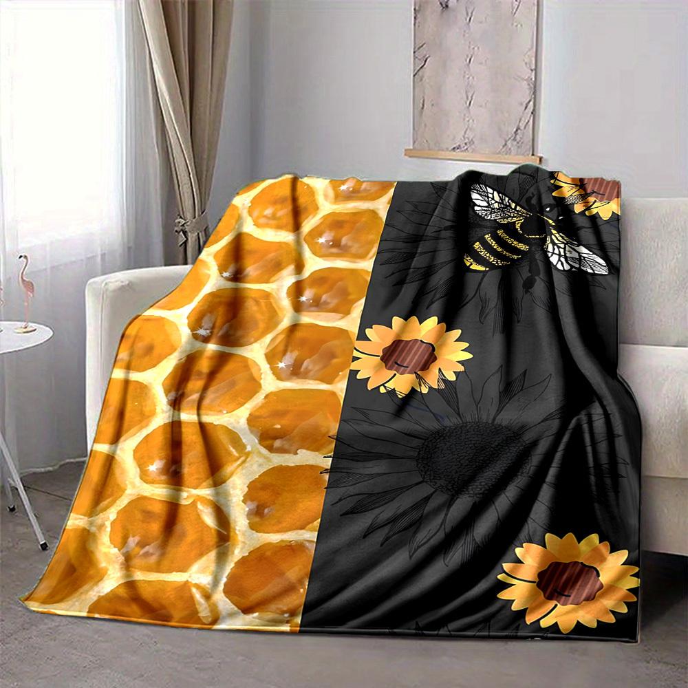 1PC Honeycomb Pattern Blanket - Soft Warm All-Season Throw for Sofa, Bed, Car, Office, Throw For Sofa yy250916105