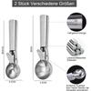 Ice Cream Scoops Multifunctional Stainless Steel Dual-Purpose Scoop Fruit Watermelon Spoon Ball Scoop Ice Cream Tools