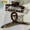 Vintage Leopard Print Hair Claw Clip Large Rectangular Secure Hold Hair Clip for Updos Elegant Hair Accessories Women Headwear