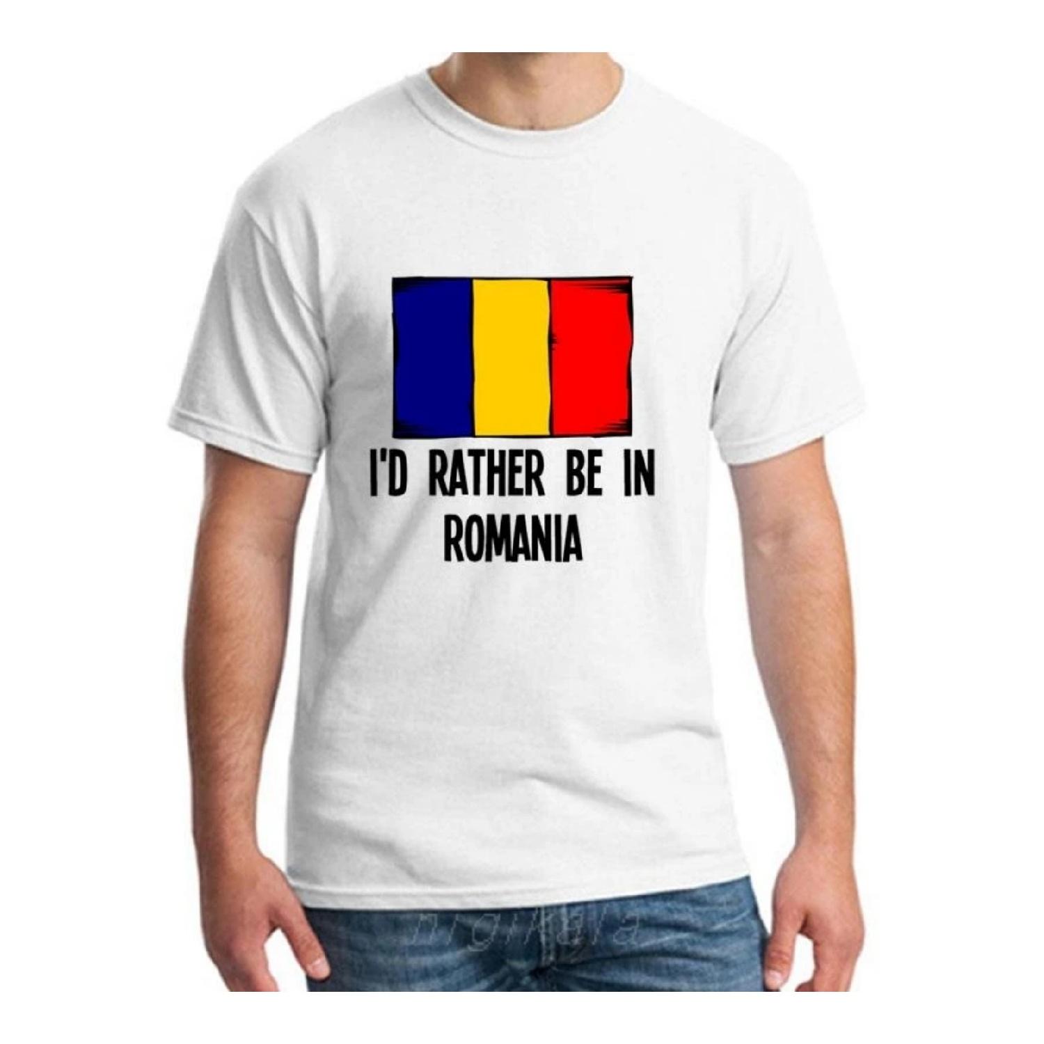 

Graphic Id Rather Be In Romania tee shirt for men Short Sleeve Casual Leisure women t-shirts round Neck Outfit XXXXXL чорний