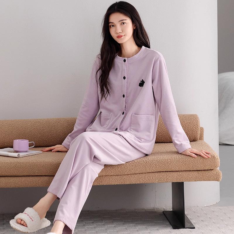 Pajamas women's winter anti-static island fleece thickened and fleece can be worn outside in autumn and winter casual loungewear women's suit