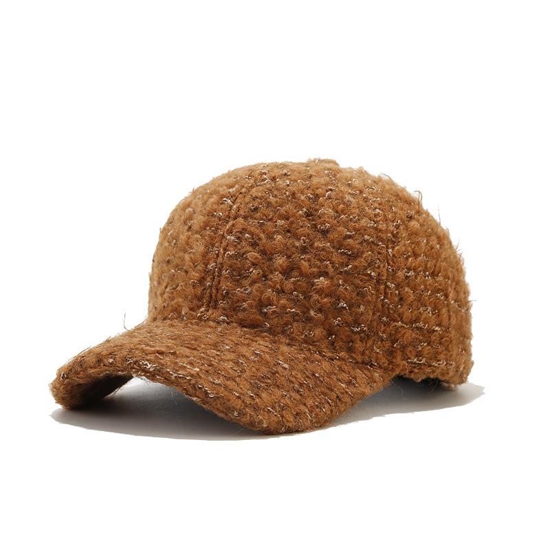 

Модная кепка с козырьком на осень и зиму, из толстого теплого тедди-вельвета, бейсболка с легкой пластиной, шапка из овечьей шерсти для женщин, корейский стиль one size fits all