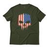 Angry American Flag Punisher Skull Art Graphic Art Tee Light Fine Jersey T-T-Shirt