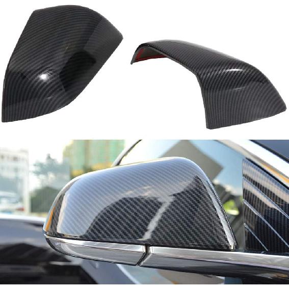 OBL Rearview Mirror Cover for Tesla Model 3 2017-2020 Car Exterior Accessories ABS Plastic Imitation Carbon Fiber Outside Cap (Pack of 2)