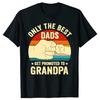 Vintage Great Dads Get Promoted To Grandpa Fist Funny T-Shirt Father's Day Gift Daddy Papa Family Shirts Husband Apparel