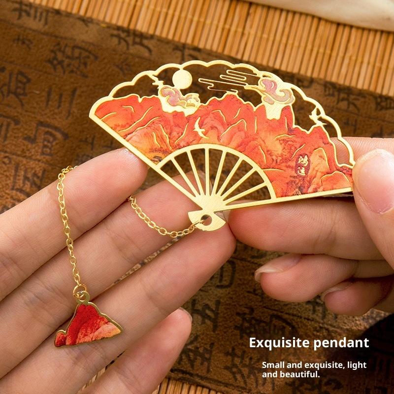 Student Reading Book Clip Vintage Butterfly Fan Metal Bookmark Hollow Flower Painting Bookmarks For Book Lovers Readers Gifts