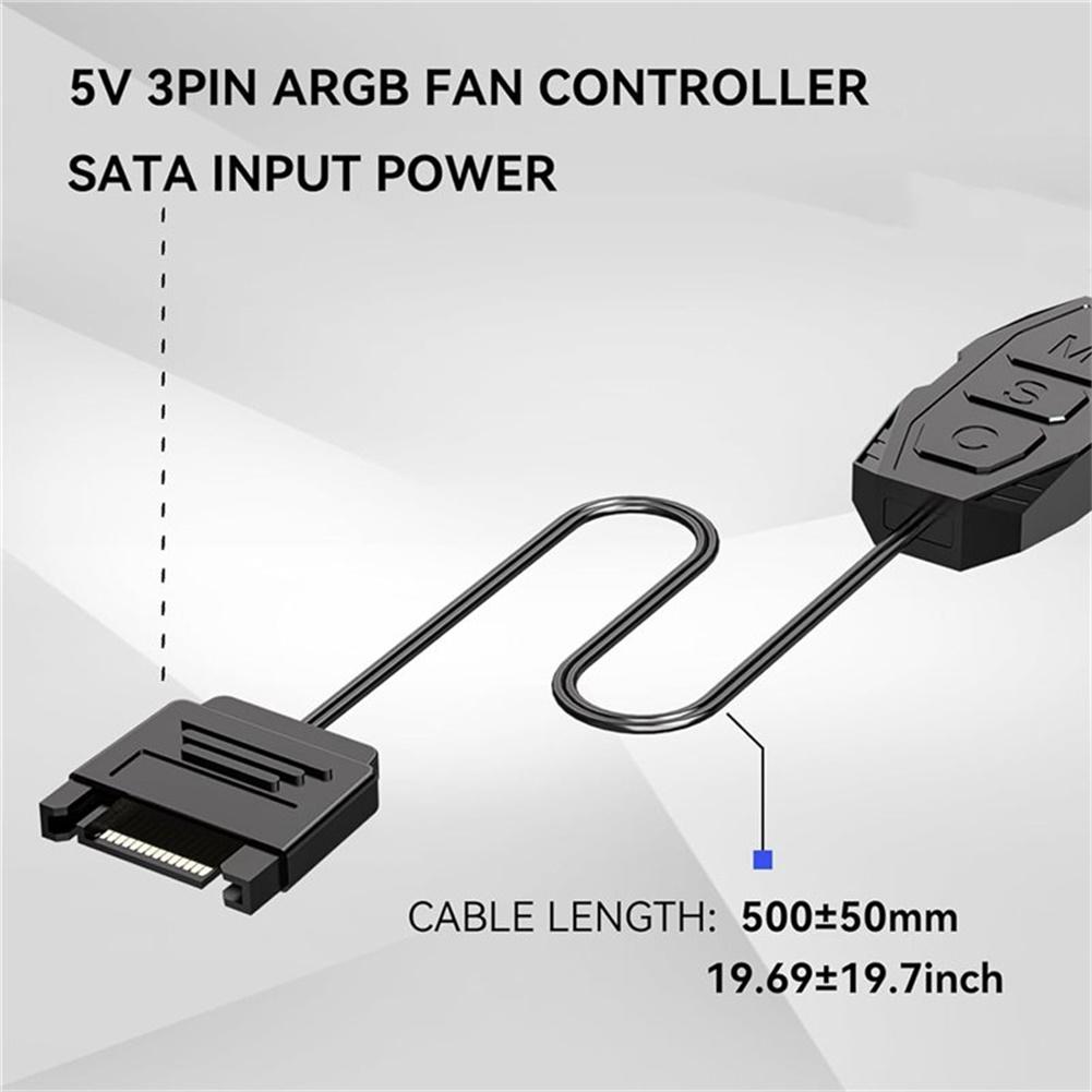 5V Addressable RGB Controller with Remote for Use with PC Case Fans LED Light Strips and Power Adapter Connected Installations