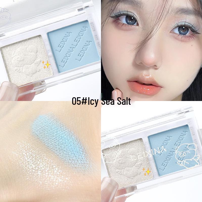 

Laceina Little Pig Duo: Shimmer & Matte Earth Tone Eyeshadow with Waterproof Highlighter, Student-Friendly Blush Palette.