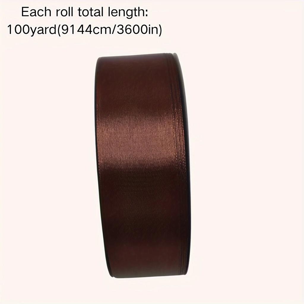 Solid Color Ribbon 1 Roll for Bouquet Bow Gift Wrapping DIY Decorative Cake Tying Christmas Wedding Birthday Party Decorations
