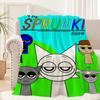 Мультяшный узор S-Sprunki Плед Incredibox Плюшевый коврик для сна на диван для гостиной, офиса, спальни, подарок на день рождения, для дома, путешествий, детям