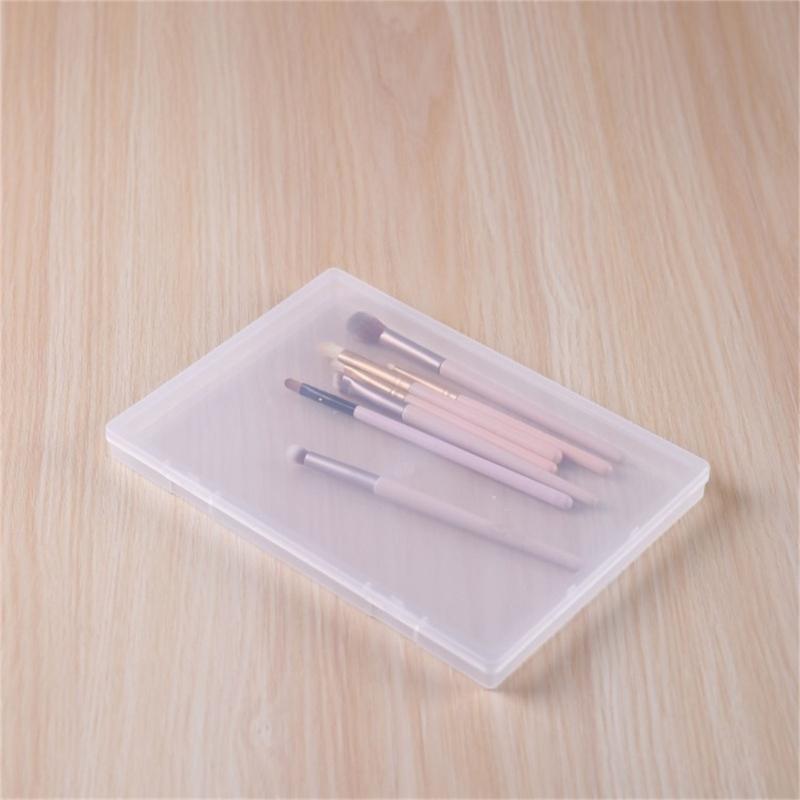 Pack Of 5 Clear Flat Plastic Storage Boxes for Organizing Beads Tools Letter and Papers Transparent Organizers Case