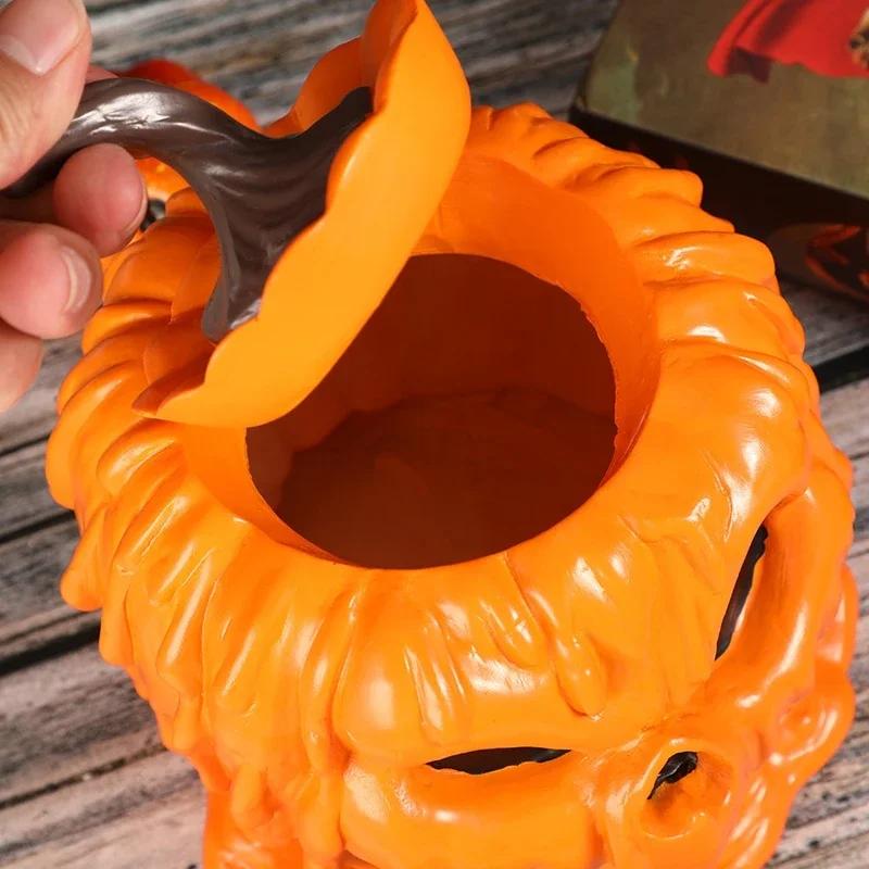 Pumpkin Cookie Jar Pumpkin-shaped Resin Food Organizer Canister With Lid Treat Organizer Jar Autumn Table Centerpiece Decor For