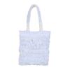 Korean Woman Bag Purse With Pleated Mesh And Satin Shoulder Strap For Daily Use