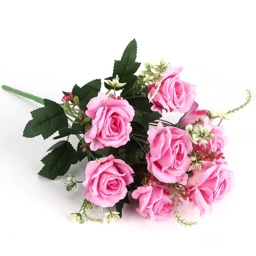 

Artificial Rose Flowers Fake Simulation Plastic Flowers for Home Garden DecorPeach
