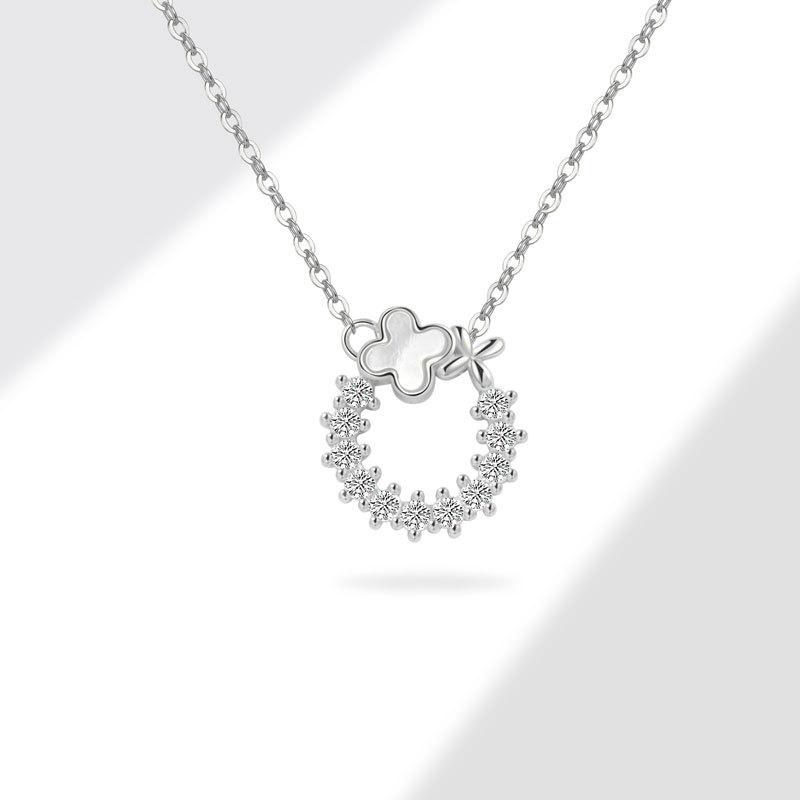 925 Sterling Silver Circle Pendant Necklace Jewelry for Women 18K Gold Plated 925 Silver Necklace Chain Jewelry
