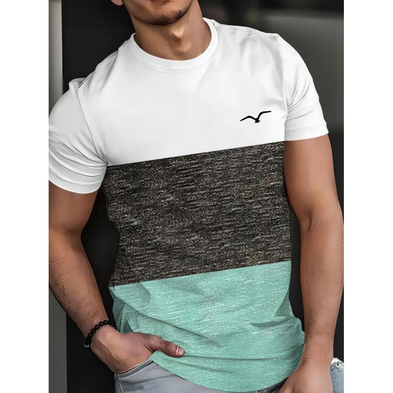 Sommer Herren Freizeit Mode Kreativ Lässig Täglich T-Shirt Locker Lässig T-Shirt 3D Digital Farbe Gedrucktes T-Shirt