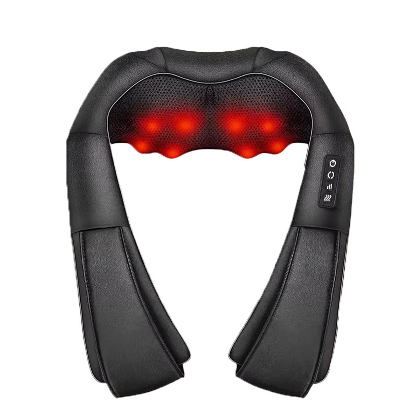 

Electric heating massager, heating point neck and shoulder massager, neck, back, shoulders, waist, legs, feet and muscles deep k 110 V&US Plug чорний