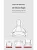 Aubeni 150ML Wide Mouth Glass Baby Bottle, Anti-Choke & Anti-Colic, for Newborns 0-6 Months