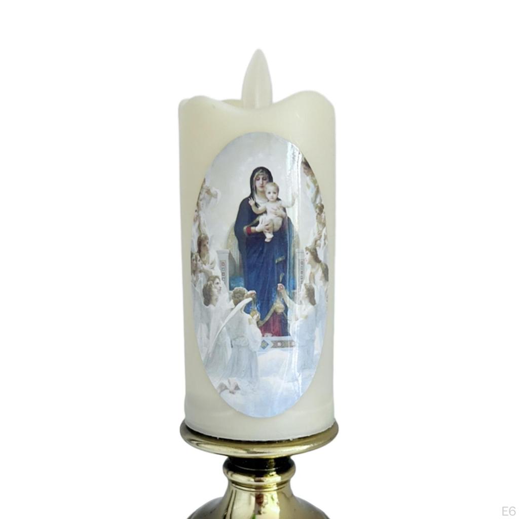 Candle Lamp Pillar Light Prayer Waterproof LED, LED Tea Lights Artificial for Porch
