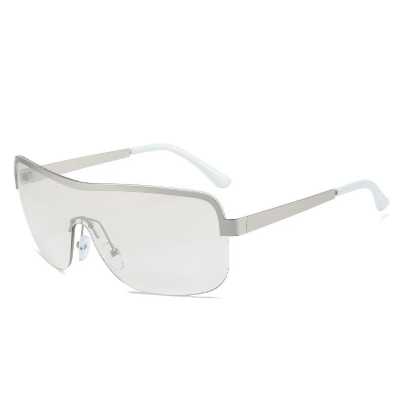Spice girl riding windproof sports sunglasses one-piece sunglasses oversized frame premium sense metal goggles