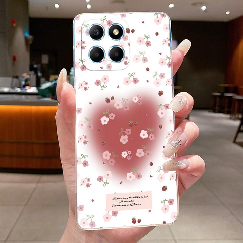 Phone Case For Honor X6 4G/X6S 4G/70 Lite/Play 30M/Honor X8 5G Butterfly Protective Casing Transparent Soft Silicone TPU Cover