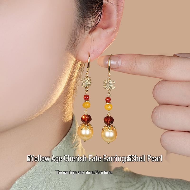 Women's Summer Style Fresh Pearl Earrings, High-End Hanfu Accessories, 925 Sterling Silver