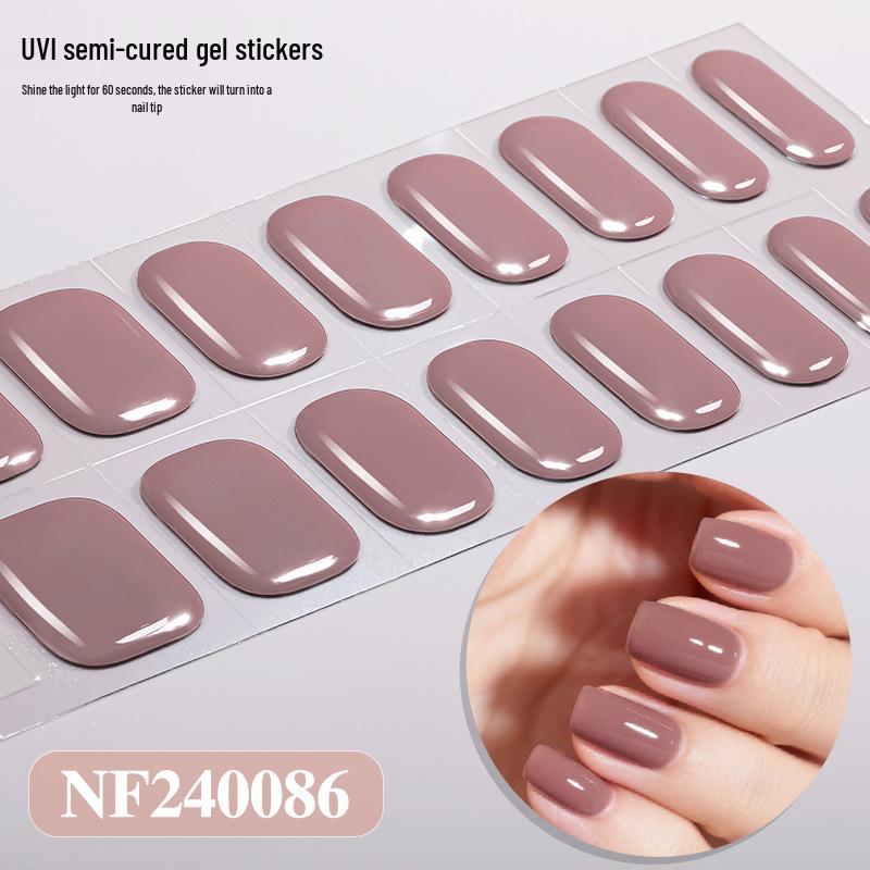 Zhengxiang Japanese Style UV Gel Nail Stickers - Solid Color, Semi-Cured, Popular Light Curing Design