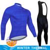 2025  Winter Thermal Fleece Cycling Jersey Set Man's Long Sleeves Cycling Kits Mountain Bike Jersey Road Bike Cycling Suit