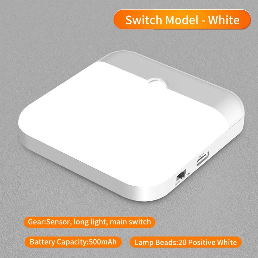 Wireless LED Night Light Motion Sensor Magnetic Cabinet Lamp USB Rechargeable For Bedroom Stairs Closet Kitchen Bed Lighting